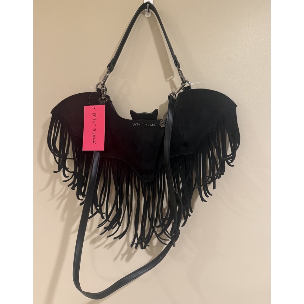 NWT Betsey Johnson Halloween Bat fringe bag  Crossbody Bag Ju XOBAT